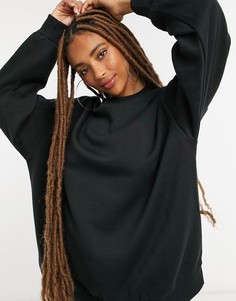 Черный свободный свитшот Bershka