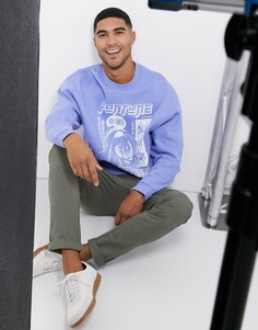Oversized-свитшот ASOS DESIGN с принтом спереди-Синий