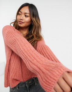 Красный трикотажный лонгслив Only Vivia