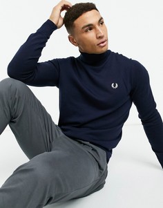 Темно-синяя водолазка Fred Perry-Темно-синий