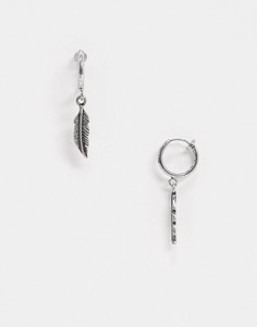 Серебристые серьги-кольца 10 мм с подвесками ASOS DESIGN-Серебряный
