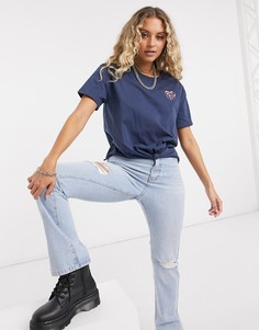 Темно-синяя футболка Pepe Jeans Fleur-Синий