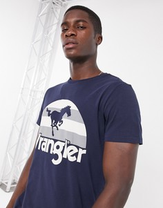 Темно-синяя футболка с изображением лошади Wrangler-Темно-синий