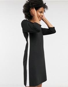 Черное платье миди с длинными рукавами ONLY-Черный