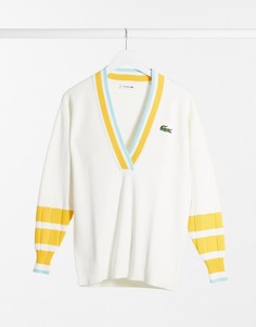 Бежевый джемпер в полоску Lacoste
