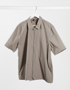 Коричневая рубашка на сквозной молнии Hummel-Коричневый