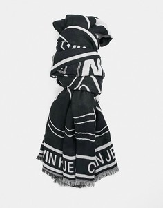 Черный шарф со вставкой Calvin Klein Jeans