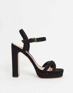 Черные босоножки на платформе Topshop-Черный