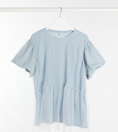 Голубая сетчатая футболка River Island Plus-Синий