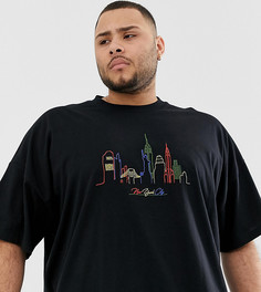 Свободная футболка с вышивкой ASOS DESIGN Plus-Черный