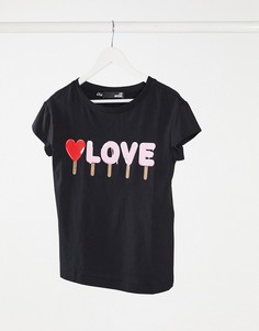Черная футболка с логотипом Love Moschino-Черный
