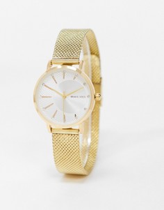 Золотистые женские часы с хронографом и сетчатым ремешком Brave Soul-Золотой