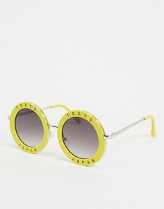Желтые солнцезащитные очки в круглой оправе Jeepers Peepers-Желтый