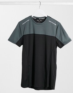 Футболка для бега с контрастными вставками ASOS 4505-Черный