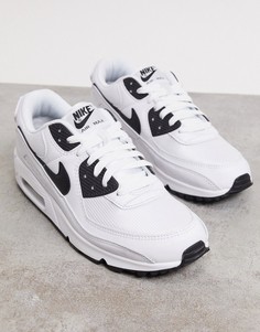 Белые/черные кроссовки Nike Air Max 90-Белый