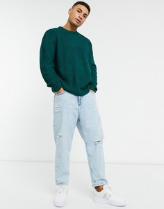 Фактурный трикотажный джемпер с круглым вырезом Brave Soul-Зеленый