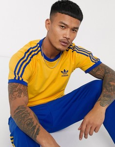 Золотистая футболка с 3 полосами adidas Originals-Золотой