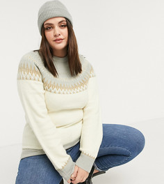 Свободный джемпер с узором фэр-айл Fashion Union Plus-Серый