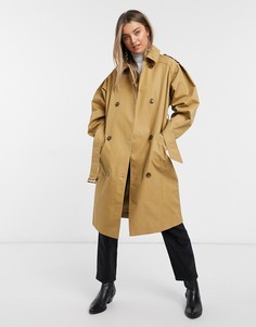 Бежевый тренч Miss Selfridge-Светло-коричневый