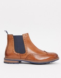 Светло-коричневые кожаные ботинки челси с контрастной вставкой Silver Street-Светло-коричневый