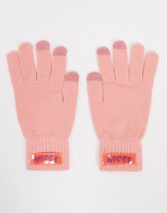 Персиковые перчатки с логотипом Nicce Trapeze-Розовый