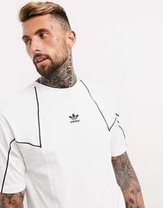 Белая премиум-футболка с вставками adidas Originals-Белый