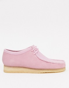 Розовые замшевые ботинки Clarks Originals Wallabee-Розовый