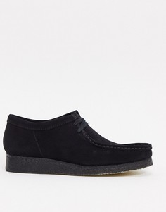 Черные замшевые туфли Clarks Originals wallabee-Черный