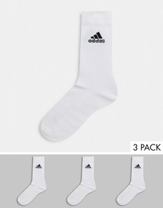 3 пары белых носков adidas-Белый