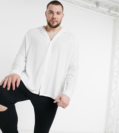 Белая свободная рубашка из вискозы с отложным воротником ASOS DESIGN Plus-Белый