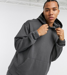 Черный выбеленный oversized-худи с фиксированными отворотами ASOS DESIGN Tall