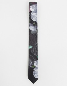 Узкий галстук с цветочным принтом Bolongaro Trevor-Черный