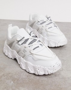 Белые кроссовки на шнуровке и массивной подошве ASOS DESIGN Date-Белый
