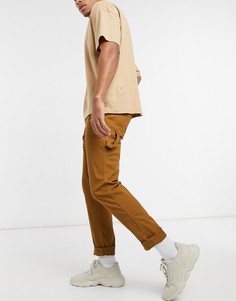 Коричневые брюки в стиле casual Only & Sons-Светло-коричневый
