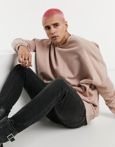 Пастельно-розовый oversized-свитшот ASOS DESIGN
