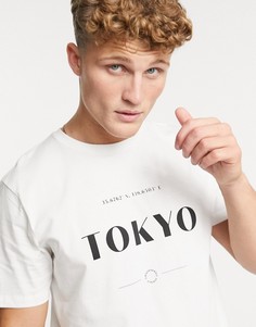 Белая футболка с принтом Tokyo Topman-Белый
