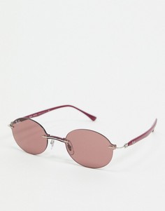 Фиолетовые узкие овальные солнцезащитные очки без оправы Rayban-Фиолетовый