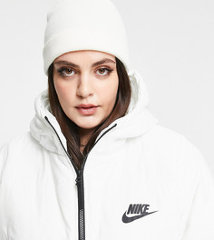 Светло-бежевый пуховик с логотипом на спине Nike Plus-Кремовый