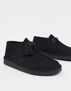 Черные замшевые дезерты Clarks Originals-Черный