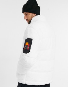 Светло-бежевый пуховик из искусственного меха ellesse-Кремовый