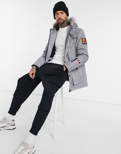 Парка-куртка с капюшоном и искусственным мехом ellesse reflective-Серебряный