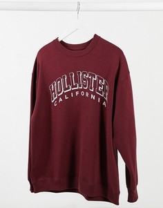 Свитшот в стиле oversized с графическим принтом Hollister-Красный