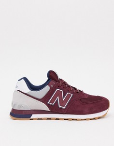 Кроссовки New Balance 574 в сером и голубом цвете-Серый
