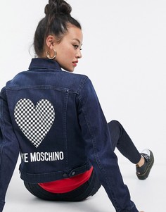 Синяя джинсовая куртка с логотипом в виде сердца Love Moschino-Синий