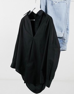 Черная рубашка в стиле oversize French Connection-Черный