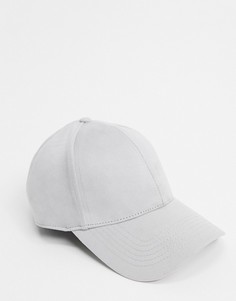 Светло-серая бейсболка из мягкого материала ASOS DESIGN-Синий