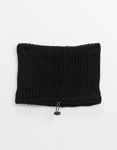 Черный вязаный шарф-снуд Topman