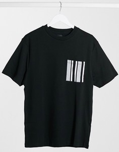 Футболка с контрастным карманом River Island-Черный