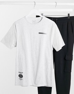 Серая футболка с минималистичным принтом River Island-Серый