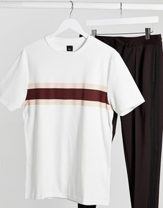 Белая футболка со вставкой River Island Maison Riviera-Белый